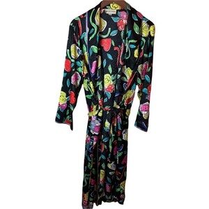 Adrienne Vittadini Long Robe Perfume Hearts Print Women’s Small